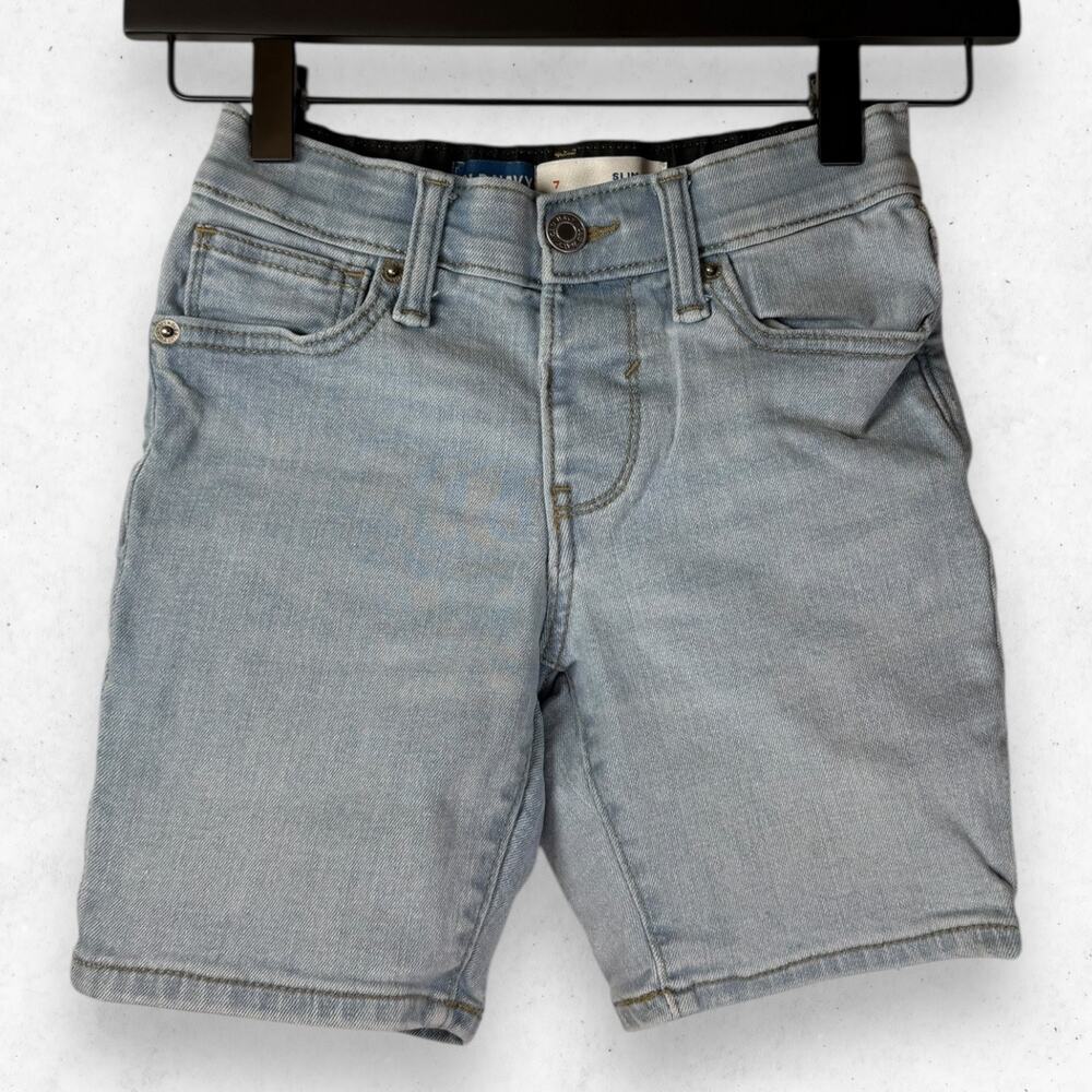 Old Navy 360 Stretch Girls 7 Slim Build In Tough Denim Shorts Light Wash